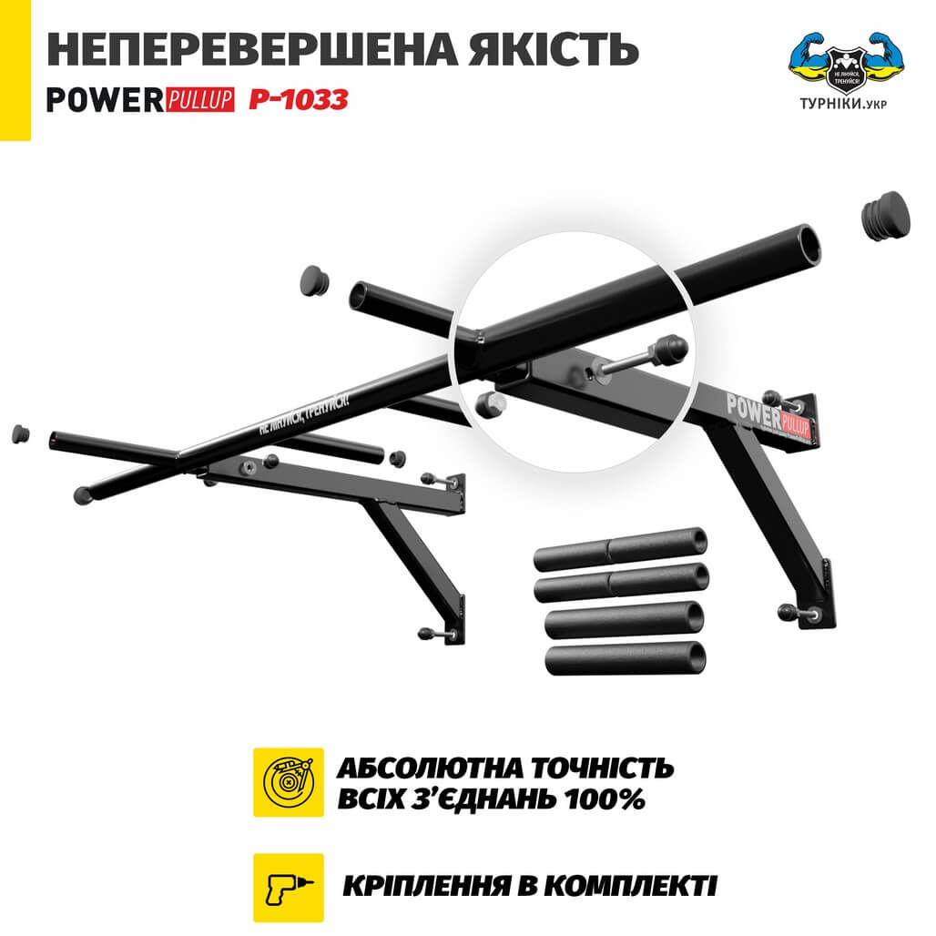 Турник настенный • 4 хвата • PowerPullUp P1033 — изображение 5