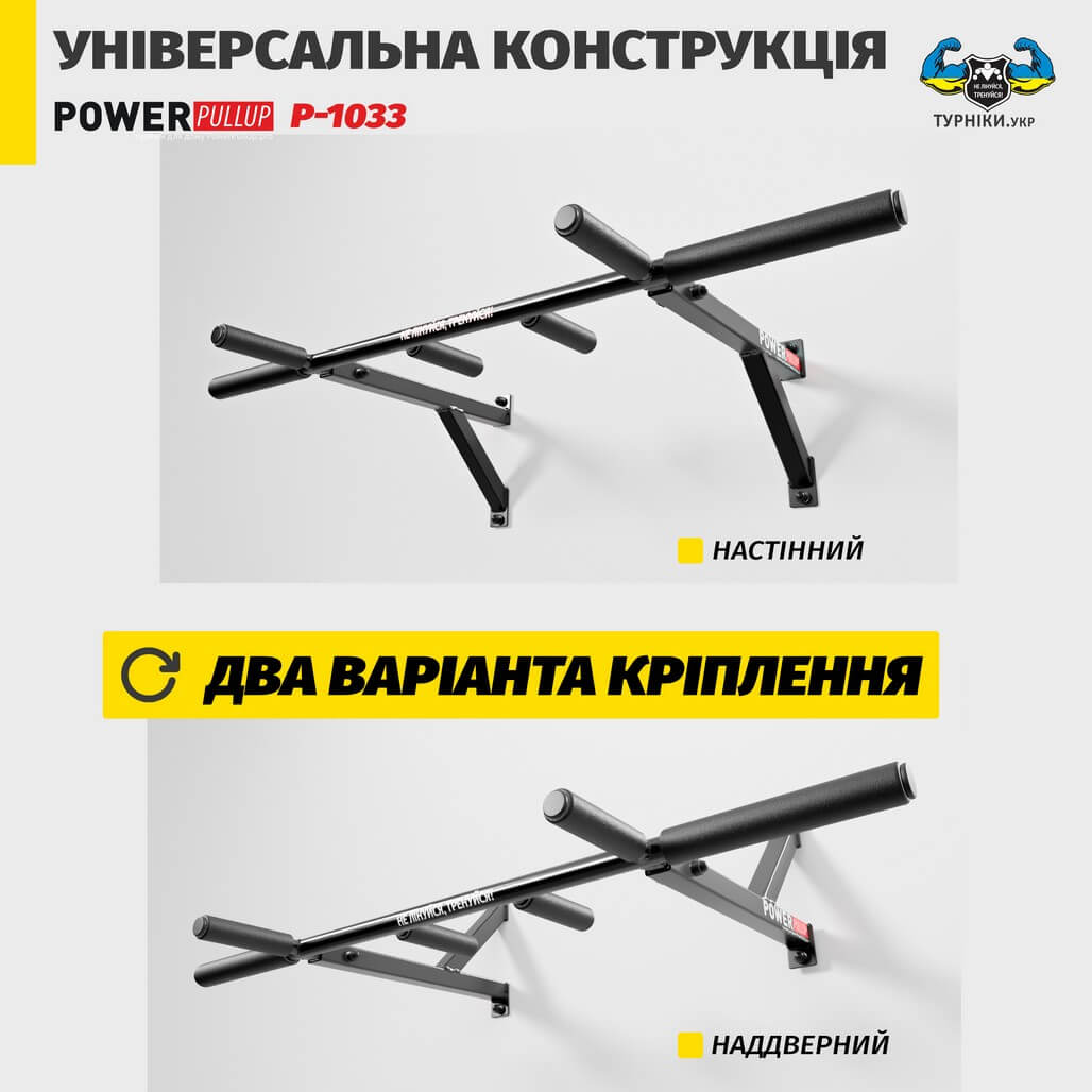 Турник настенный • 4 хвата • PowerPullUp P1033 — изображение 6